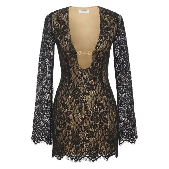 Rumored Fools Rush Mini Dress - Black Lace - Picture 2 of 4